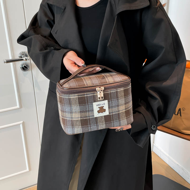 复古新款大容量手提化妆包洗漱包