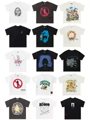 Trendy Brand Travis Scott Collaboration High Street American Style Heavyweight Loose Hip-Hop Ts Short-Sleeve Unisex Couple T-Shirt
