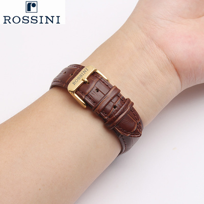 罗西尼手表带真皮8633 5715 616725 517793男女款针扣表带20 21mm