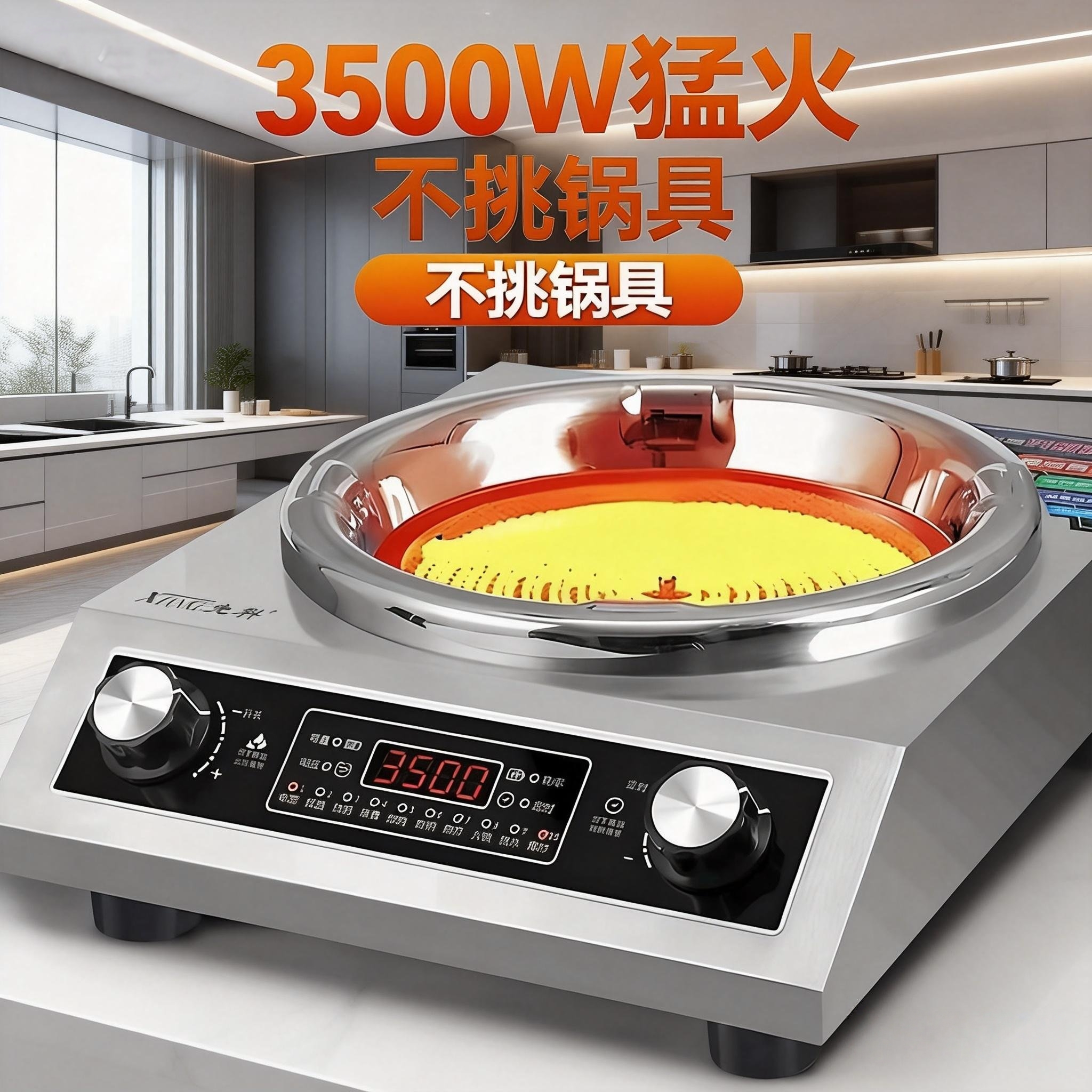 新品大功率平凹面超晶电陶炉多功能猛火爆炒菜锅家用不挑锅3500W