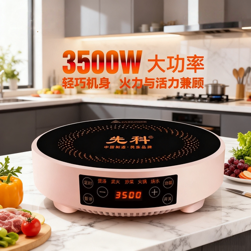 先科圆型电磁炉家用新款3500w智能特价新款爆炒正品猛火灶一体