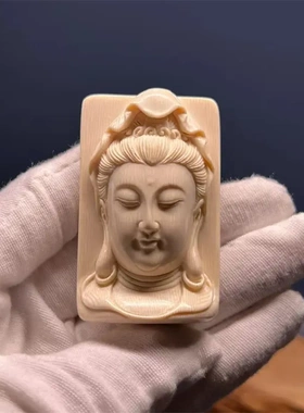 天然猛犸象牙吊坠雕刻复古中国风佛像挂件毛衣链项饰饰品