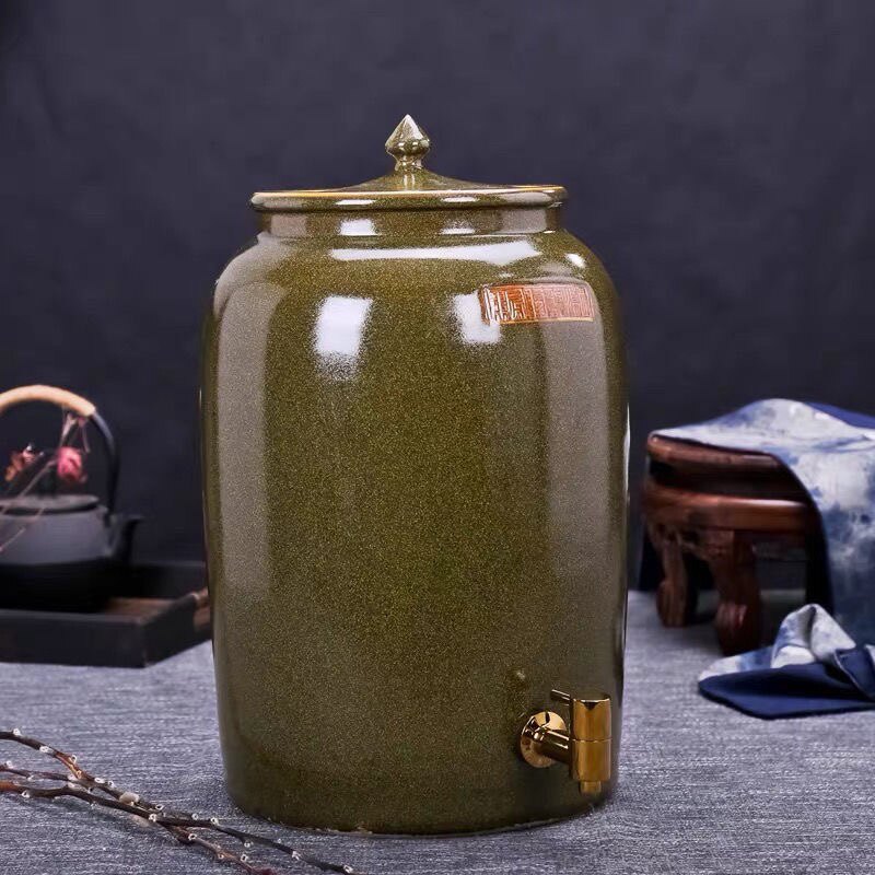景德镇陶瓷油缸水缸带盖家用厨房酒坛菜油山茶油耐高温30斤50斤装
