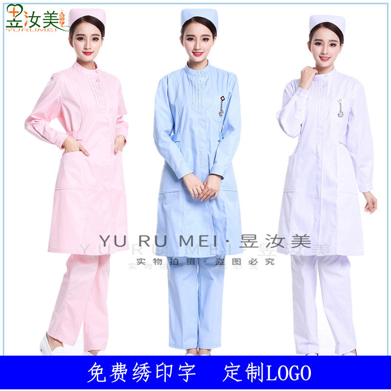 医生护士服女白大褂冬夏装修身捏折偏襟立领牙科口腔月嫂服卫校装