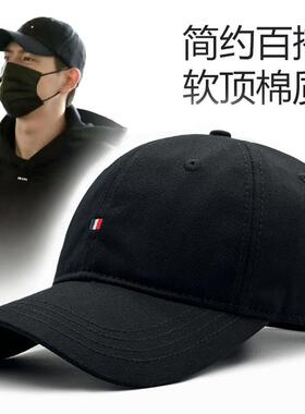 新款简约标大头围鸭舌帽男春秋冬季时尚棒球帽潮大码遮阳帽子男士