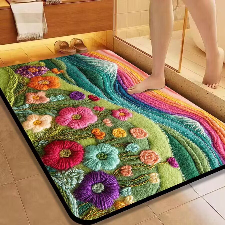 高端家用软硅藻垫百搭入户门垫玄关卫生间浴室速吸水防滑耐磨地垫