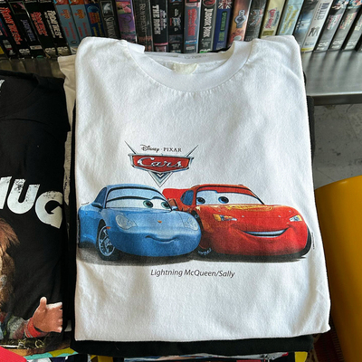 oldschool Red and blue car oversize Men's and wom tee短袖t恤