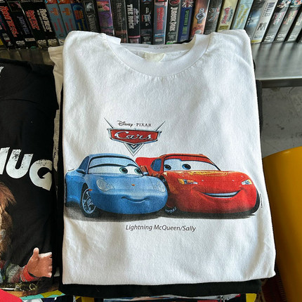 oldschool Red and blue car oversize Men's and wom tee短袖t恤