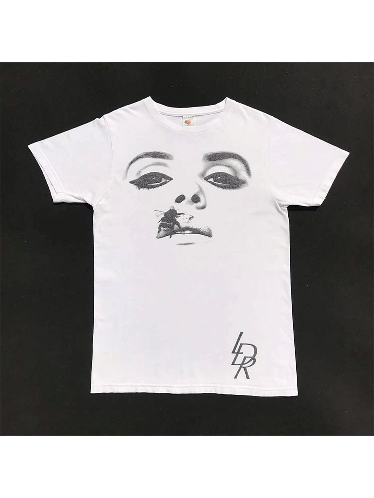 LANA DEL REY 아메리칸 레트로 프린트 TEEFANS 스트리트 스타일 남성용 및 여성용 반팔 티셔츠