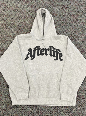 天使字母印花重磅连帽卫衣美式复古街头西海岸慵懒风男女情侣上衣