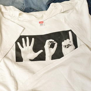 t恤 White Sports Gesture sense shirt短袖 Advanced Boxy