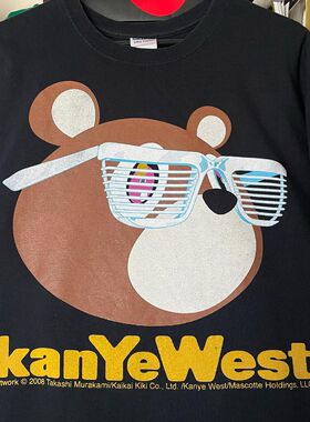 不撞衫美术生风格衣服小众设计情侣装短袖Kanye West印花宽松t恤