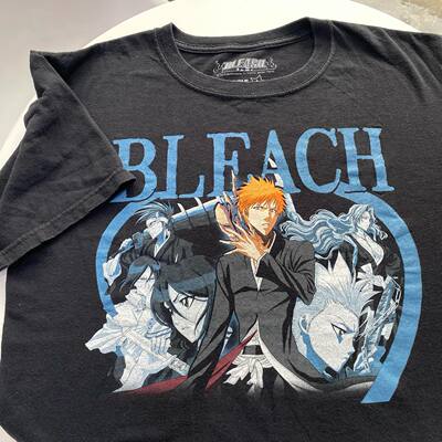 Bleach T-shirt短袖t恤 Black Advanced sense Fashion Large