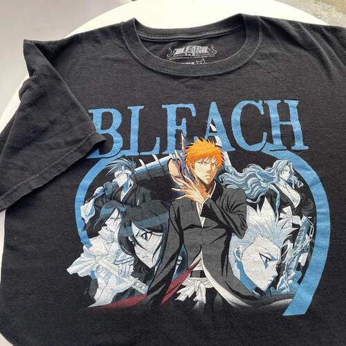 Bleach T-shirt短袖t恤 Black Advanced sense Fashion Large