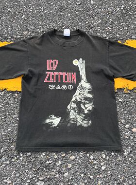 Led-Zeppelin齐柏林飞艇vintage美式乐队夏季大码T-shirt短袖t恤