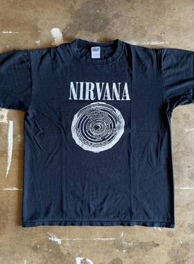 Nirvana T-shirt短袖t恤 Dark blue Street fashion Large