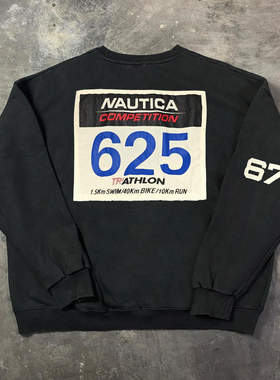 美式vibe风个性潮牌圆领卫衣数字625印花宽松大码纯棉超火街头