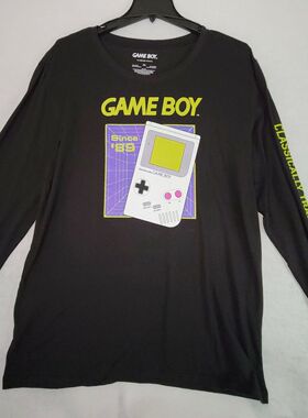 任天堂Game Boy游戏机美式大码456XL情侣长袖t恤男女bf新款宽松感