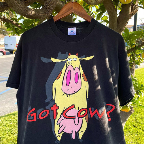 oldschool Cow & Chicken牛和鸡 Men's and women's Tee短袖t恤