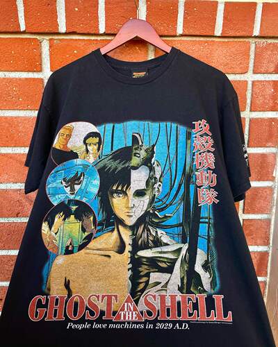 Ghost In The Shell攻壳机动队 punk日式动漫oversize Tee短袖t恤