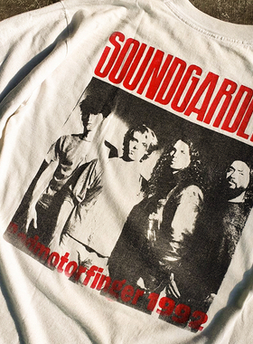 Soundgarden Badmotorfinger T-shirt短袖t恤 White 90s Punk