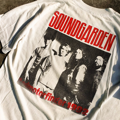 Soundgarden Badmotorfinger T-shirt短袖t恤 White 90s Punk