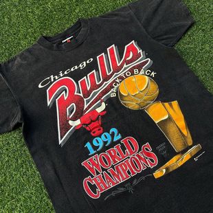 vintage size短袖 Chicago Sweatshirt夺冠奖杯Large t恤 1992 90s