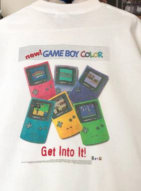 t恤设计感春夏游戏机印花短袖休闲宽松高街小众纯棉男女情侣款