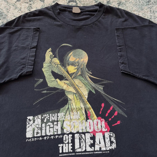 精选好物推荐 学园默示录Highschool of the Dead复古动漫短袖T恤