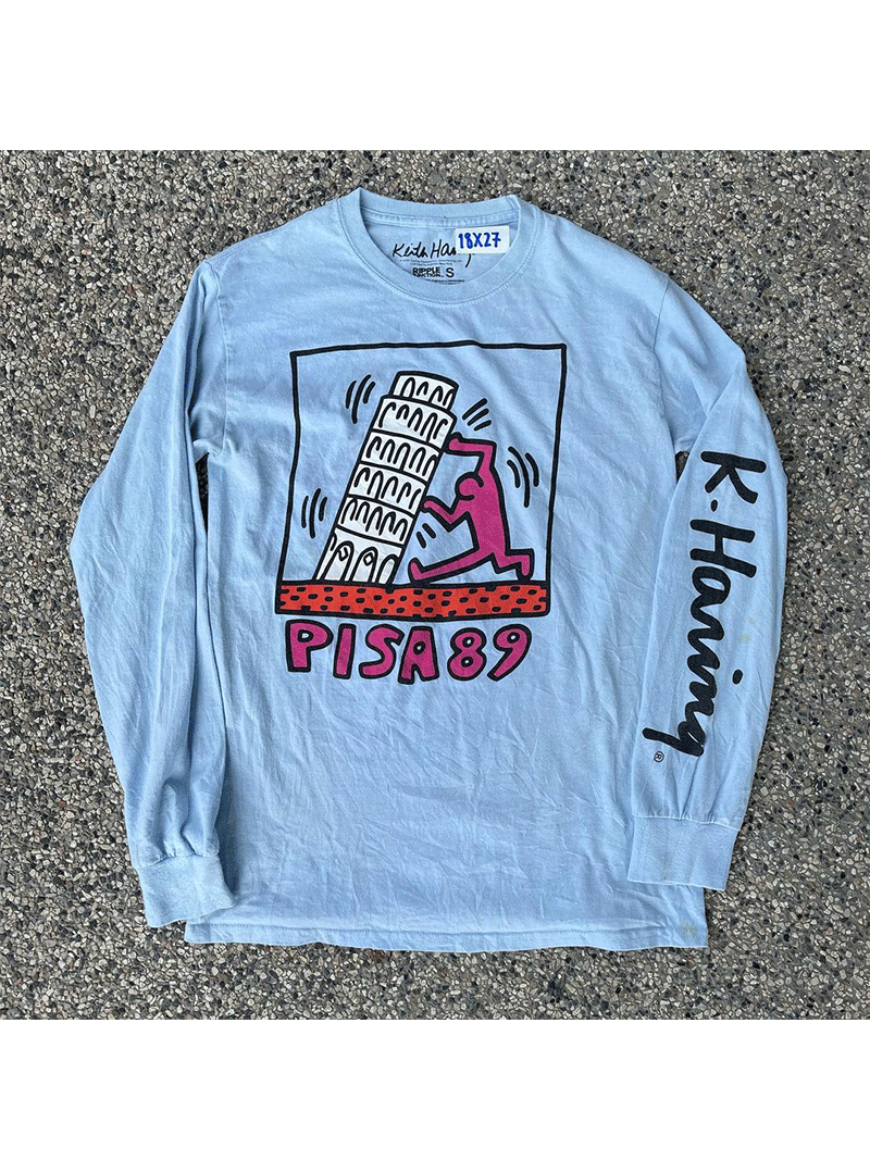 미국 스트리트 아티스트 시리즈 KEITH HARING 디자인 틈새 긴팔 티셔츠