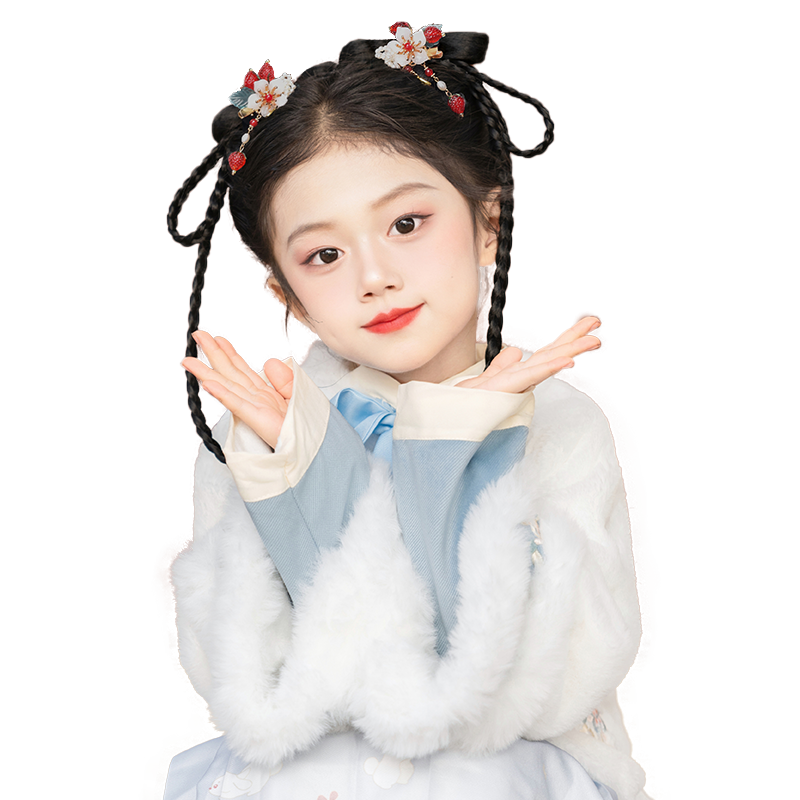 儿童汉服假发发箍中国风