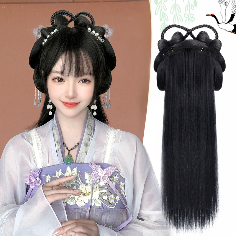 汉服假发发箍一体式古风盘发发髻造型古装假发包垫发明制汉服发型
