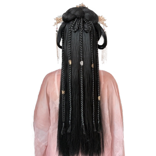 汉服古装假发女一体式懒人发箍头饰全套发饰古风发髻盘发造型套装