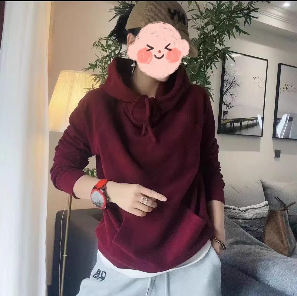 双面德绒连帽加厚温婉卫衣
