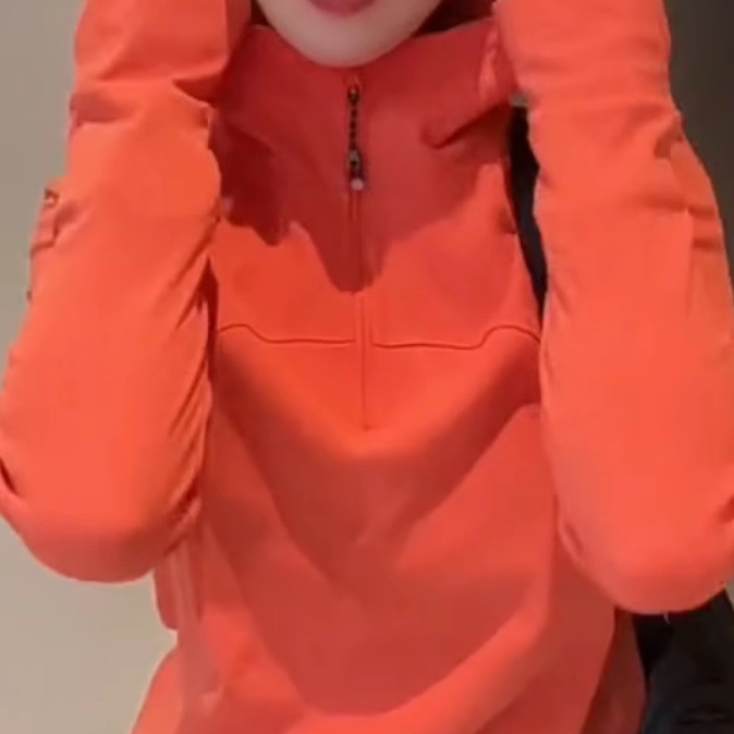 欧货半拉链连帽高弹卫衣女2025早春新款显瘦纯色单穿内搭帽衫上衣