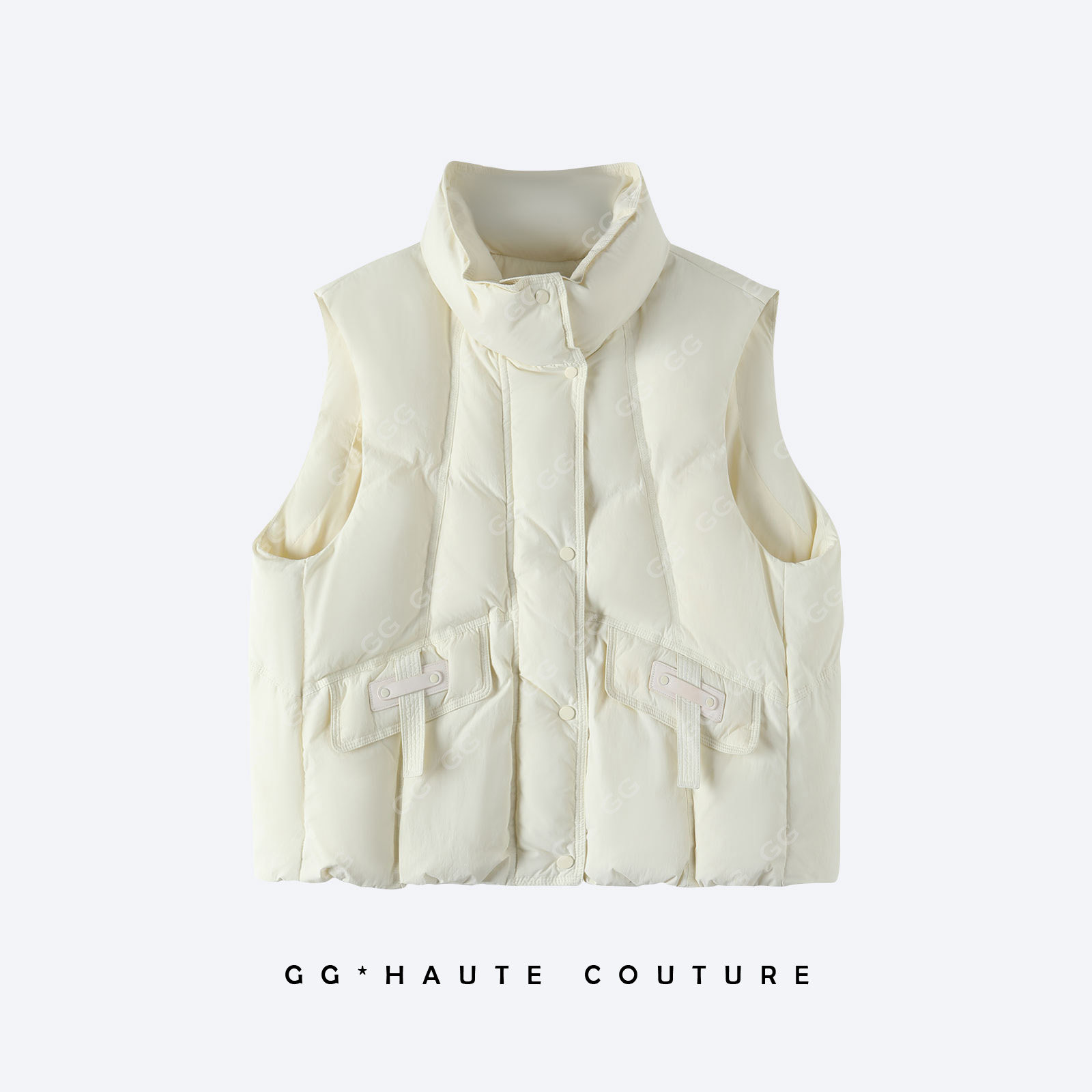 【格格来了】2025新95鹅绒舒适简约泡芙羽绒马甲6105