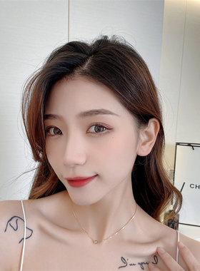 2022韩国小巧精致设计感14k真金项链锁骨链时尚简约网红个性颈链