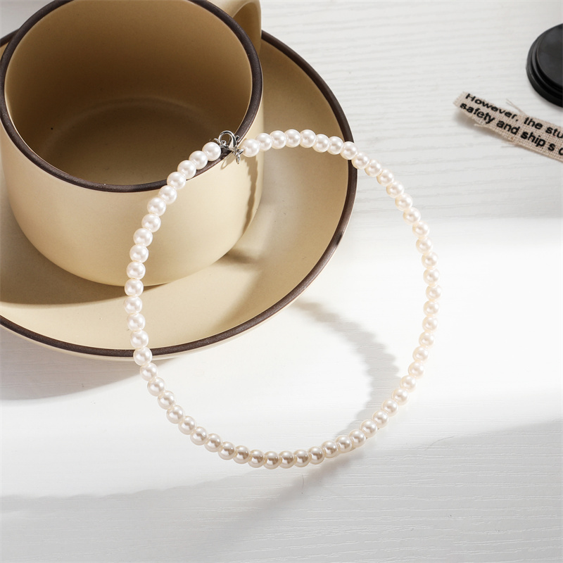 轻奢小众复古珍珠项链锁骨链韩国东大门网红同款夜店简约饰品颈圈