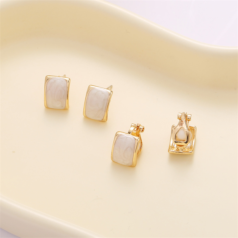 s925银针米色小巧精致耳饰女百搭