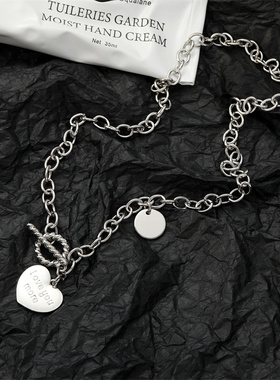 韩国东大门网红个性女嘻哈风爱心项链锁骨链2022年新款潮小众百搭