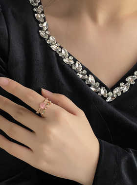 高级小众重工新款水滴锆石冷淡风