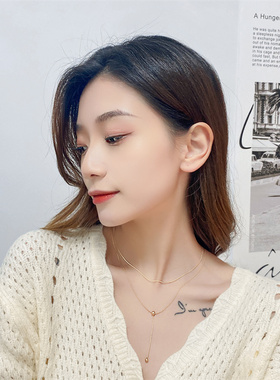 小众ins高级设计感手作几何双层项链锁骨链东大门网红个性女项圈