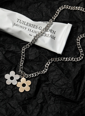 2022年新款潮嘻哈风混搭花瓣项链锁骨链时尚简约小众个性女锁骨链