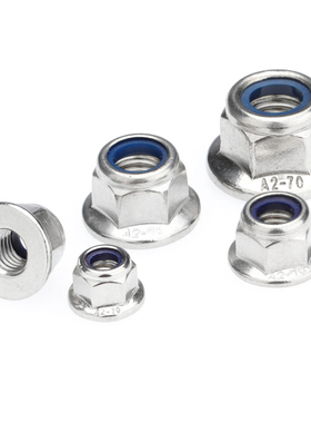 304不锈钢尼龙法兰锁紧螺母DIN6926镶件螺帽M3M4M5M6M10M12