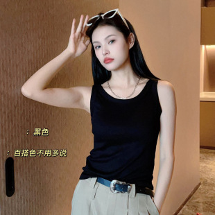 螺纹吊带背心女夏季 运动风上衣基础百搭 短款 外穿内搭打底显瘦修身