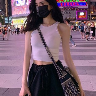 纯欲辣妹运动吊带背心女夏季 打底外穿上衣 内搭防走光短款 露脐无袖