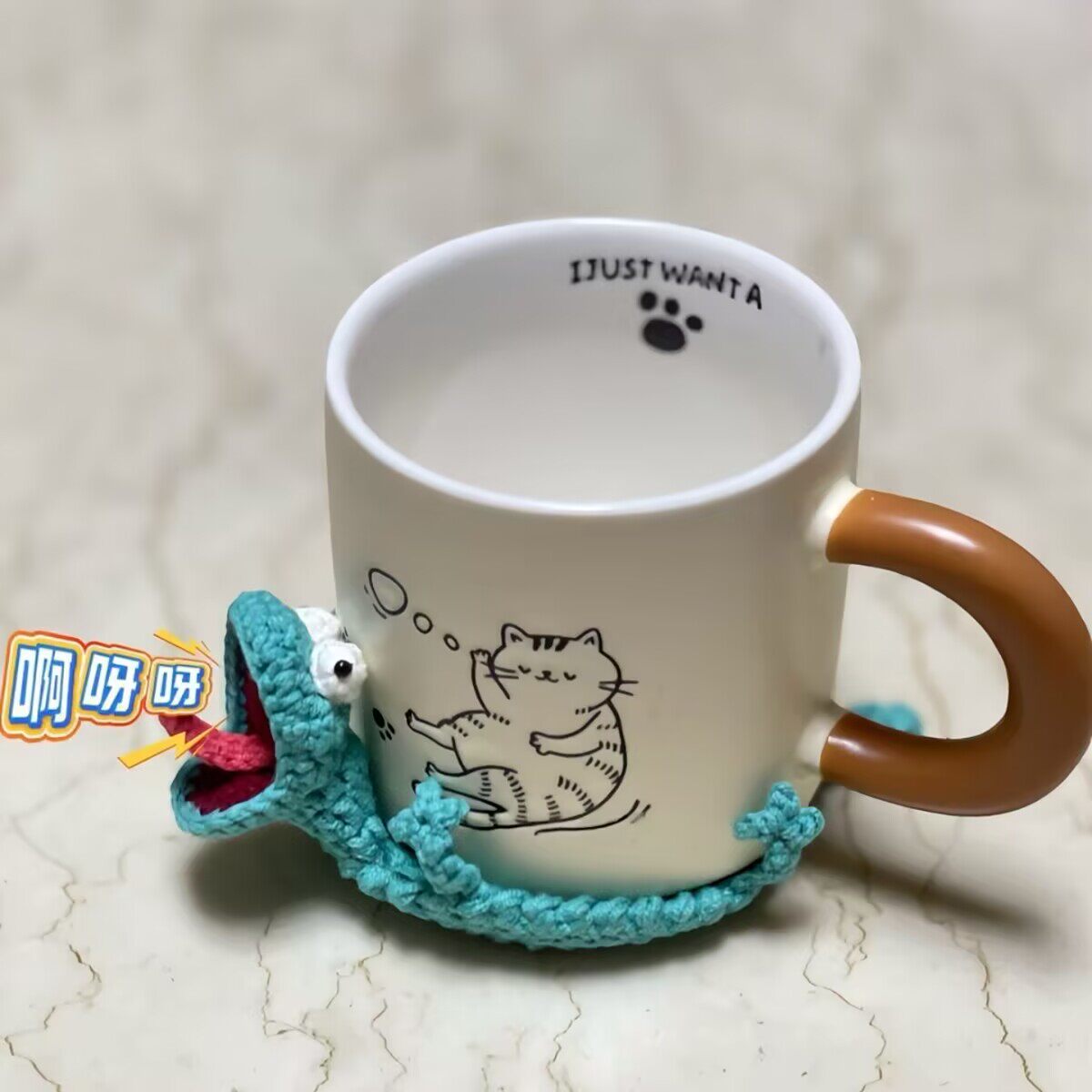 成品手工编织蜥蜴杯垫毛线钩针杯垫送礼物手工编织