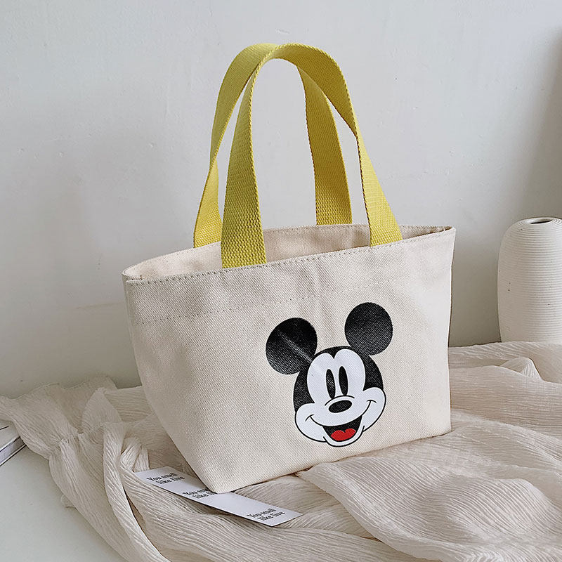 米奇帆布包女斜挎大容量韩版米老鼠包包学生手拎百搭单肩手提袋
