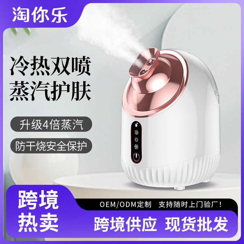跨境冷热双喷蒸脸仪纳米喷雾补水美容仪脸部保湿补水仪家用蒸脸器