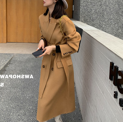 花家西装领赫本风alice毛呢外套